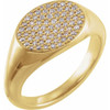 Yellow Gold Ring 14 Karat 0.25 Carat Diamond Pave Ring Size 5