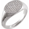 White Gold Ring 14 Karat 0.25 Carat Diamond Pave Ring Size 3