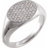 White Gold Ring 14 Karat 0.25 Carat Diamond Pave Ring Size 5