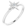 Genuine Diamond set in Platinum .03 Carat Diamond Star Ring