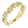 Yellow Gold Ring 14 Karat 0.33 Carat Diamond Stackable Heart Ring