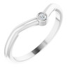 14 Karat White Gold .03 Carat  Diamond Stackable Ring
