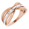 14 Karat Rose Gold 1 0.16 Carat Diamond Negative Space Ring
