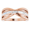 14 Karat Rose Gold 1 0.16 Carat Diamond Negative Space Ring