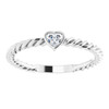 Platinum 0.16 Carat Diamond Bezel Set Rope Ring