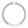 14 Karat White Gold 0.16 Carat Diamond Bezel Set Rope Ring