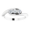 Sterling Silver 0.25 Carat Diamond 3 Stone Bypass Ring