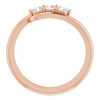 14 Karat Rose Gold 0.25 Carat Diamond 3 Stone Bypass Ring