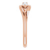 14 Karat Rose Gold 0.25 Carat Diamond 3 Stone Bypass Ring