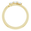 14 Karat Yellow Gold 0.25 Carat Diamond 3 Stone Bypass Ring