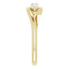 14 Karat Yellow Gold 0.25 Carat Diamond 3 Stone Bypass Ring