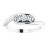 14 Karat White Gold 0.25 Carat Diamond 3 Stone Bypass Ring