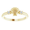 Yellow Gold Ring 14 Karat .06 Carat Diamond Seashell Ring