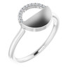 14 Karat White Gold .03 Carat Diamond Stackable Geometric Ring
