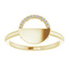 14 Karat Yellow Gold .03 Carat Diamond Stackable Geometric Ring