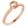 14 Karat Rose Gold .0075 Carat Diamond Stackable Honeycomb Ring