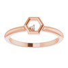 14 Karat Rose Gold .0075 Carat Diamond Stackable Honeycomb Ring