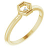 14 Karat Yellow Gold .0075 Carat Diamond Stackable Honeycomb Ring