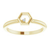 14 Karat Yellow Gold .0075 Carat Diamond Stackable Honeycomb Ring