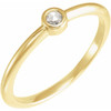 14 Karat Yellow Gold 0.16 Carat Rose Cut Natural Diamond Stackable Ring