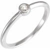 Platinum 0.16 Carat Rose Cut Natural Diamond Stackable Ring