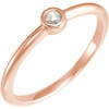 14 Karat Rose Gold 0.75 Carat Rose Cut Natural Diamond Stackable Ring