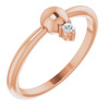 14 Karat Rose Gold .03 Carat Diamond Stackable Bead Ring