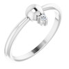 Platinum .03 Carat Diamond Stackable Bead Ring