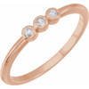 14 Karat Rose Gold .06 Carat Rose Cut Natural Diamond Stackable Ring