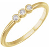 14 Karat Yellow Gold .06 Carat Rose Cut Natural Diamond Stackable Ring