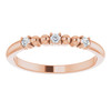14 Karat Rose Gold 0.10 Carat Diamond Bead Ring