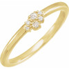 14 Karat Yellow Gold .04 Carat Rose Cut and Faceted Diamond Stackable Ring