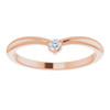 14 Karat Rose Gold .06 Carat Diamond Stackable V Ring