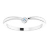 14 Karat White Gold .06 Carat Diamond Stackable V Ring