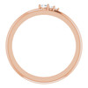 14 Karat Rose Gold .05 Carat Diamond Graduated Stackable Ring