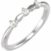 Platinum 0.10 Carat Rose Cut Diamond Stackable Ring