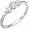 White Gold Ring 14 Karat 0.17 Carat Natural Rose Cut Diamond Stackable Ring
