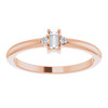 14 Karat Rose Gold .08 Carat Natural Diamond Stackable Ring