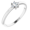 Platinum .08 Carat Natural Diamond Stackable Ring