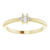 14 Karat Yellow Gold .08 Carat Natural Diamond Stackable Ring