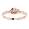 14 Karat Rose Gold .015 Carat Diamond Flower Ring Size 5