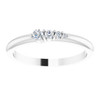 14 Karat White Gold 0.10 Carat Natural Diamond Graduated Stackable Ring