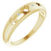 14 Karat Yellow Gold .015 Carat Natural Diamond Pierced Ring