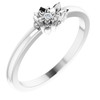 Platinum .015 Carat Diamond Flower Ring Size 7