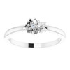 Platinum .015 Carat Diamond Flower Ring Size 7