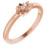 14 Karat Rose Gold .015 Carat Diamond Flower Ring Size 7