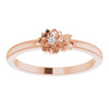 14 Karat Rose Gold .015 Carat Diamond Flower Ring Size 7