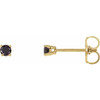14 Karat Yellow Gold 0.20 Carat Natural Black Diamond Stud Earring with Friction Post
