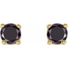 14 Karat Yellow Gold 0.20 Carat Natural Black Diamond Stud Earring with Friction Post
