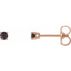14 Karat Rose Gold 0.16 Carat Natural Black Diamond Stud Earring with Friction Post